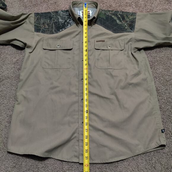 Gamehide Legendary Shooting Shirt Mens L Brown Camo Hunting Button Up - Picture 9 of 10
